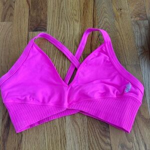 FP Movement by Free People Hot Pink Cross-Back Sports Bralette